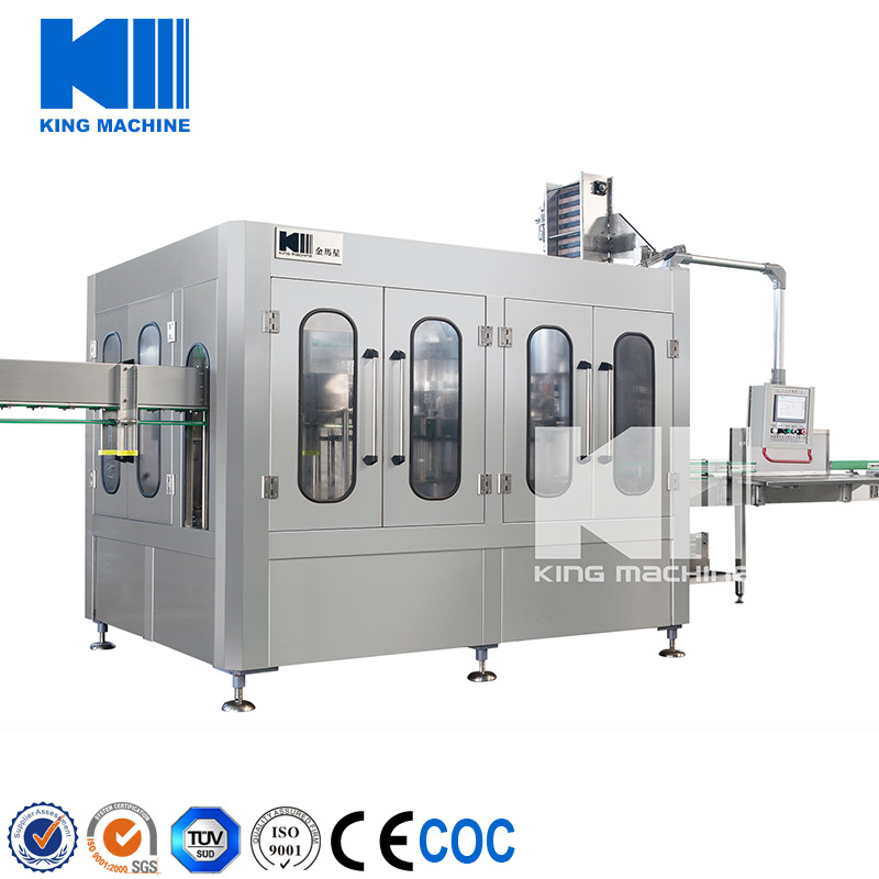 礦泉水沖洗灌裝封口三合一機(jī)組